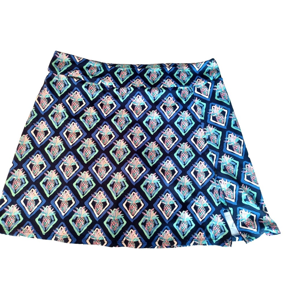 Lulu B Skort Sz M Boutique Golf Pineapples Hem Zip